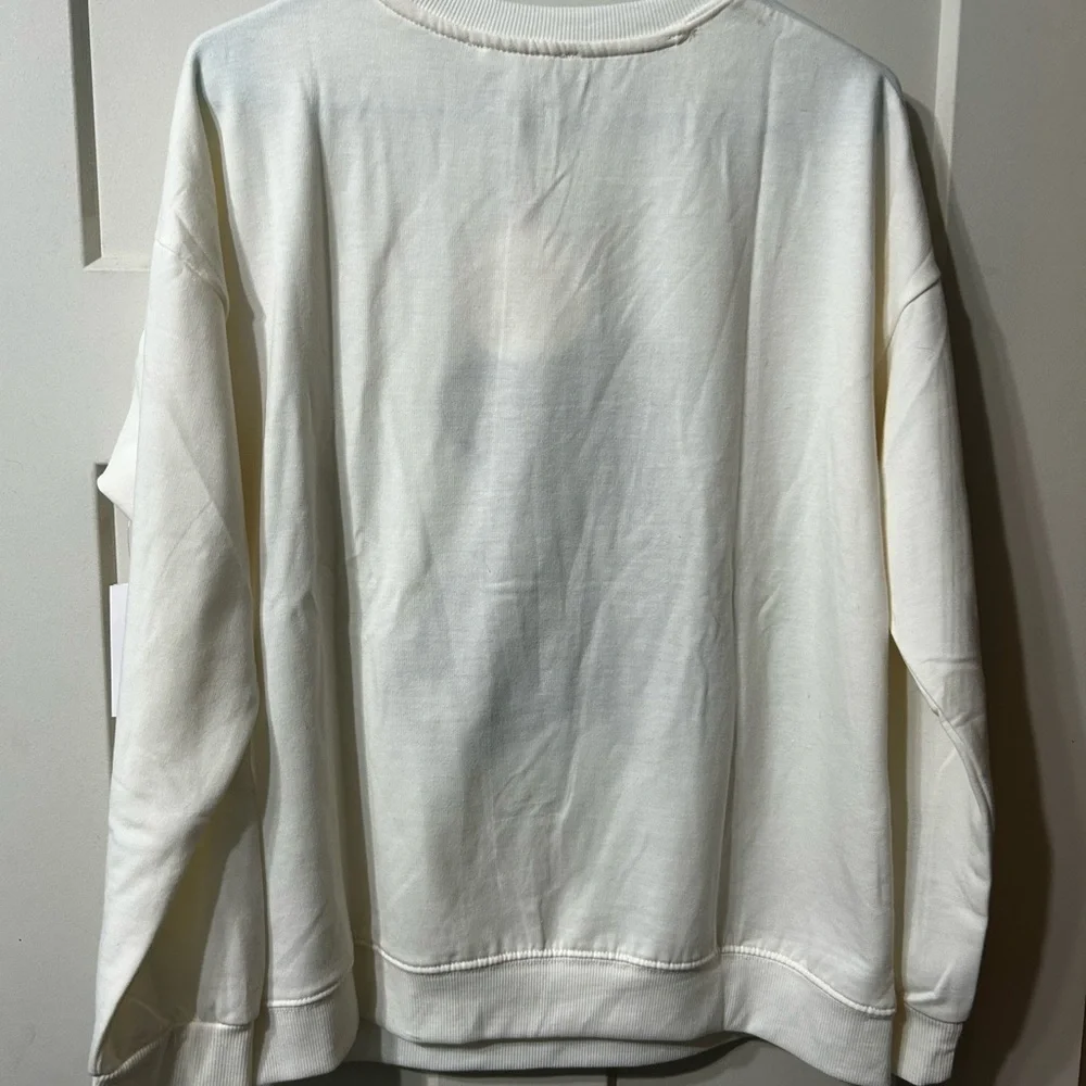 Workshop Republic Clothing  off white Cream Teddy Bear Sweatshirt - Picture 6 of 6